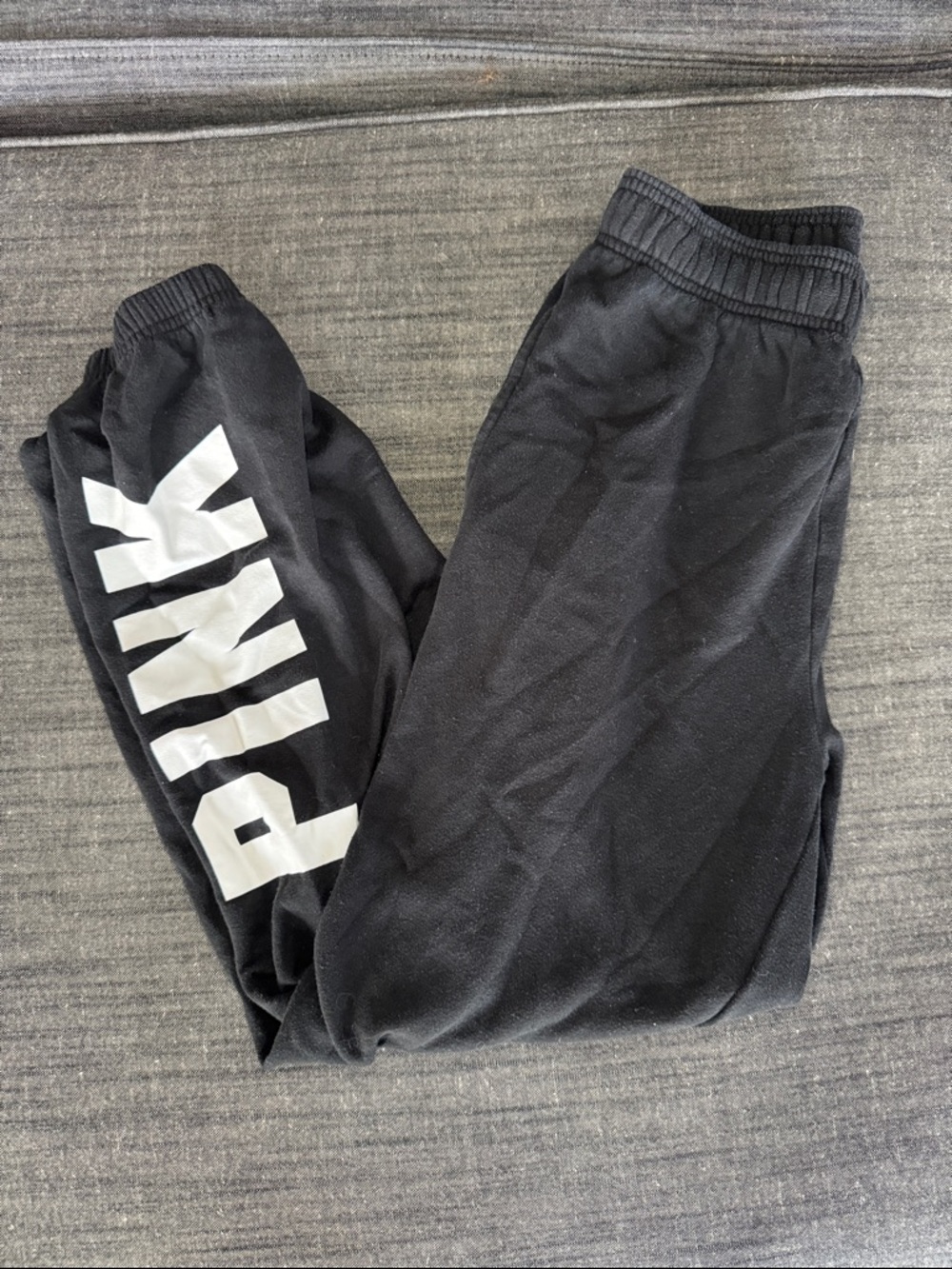 Pink Classic Black Elastic Waist Sweatpants